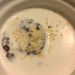 Arroz negro en leche de coco