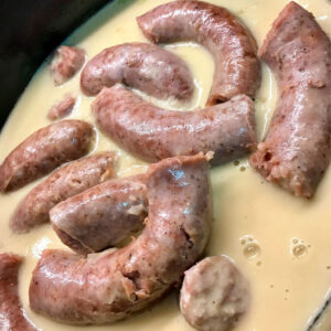 longaniza de benabarre con cebolla y cava