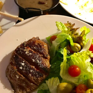 Picanha con fríjoles y arroz