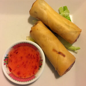Rollitos con pollo, gambas y Vermicelli de soja