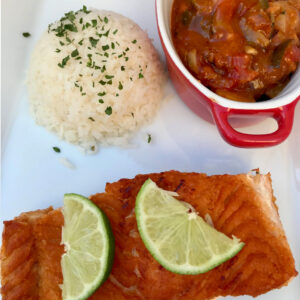 salmon con verduras